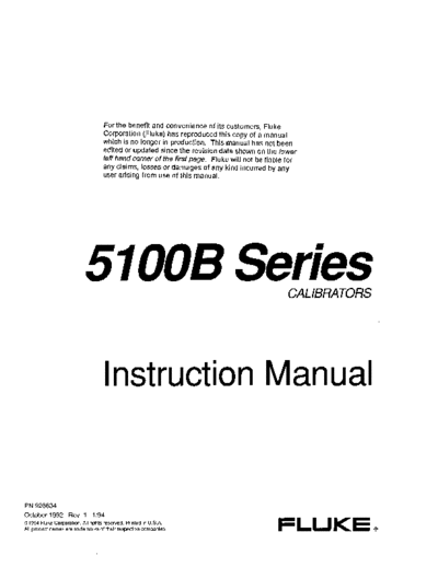 FLUKE 5100B Series Instruction