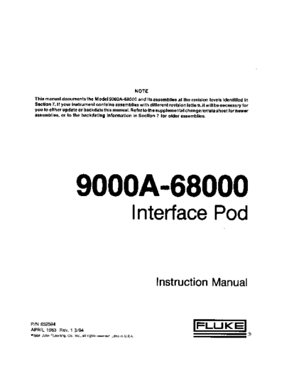 FLUKE 9000A-68000 INST