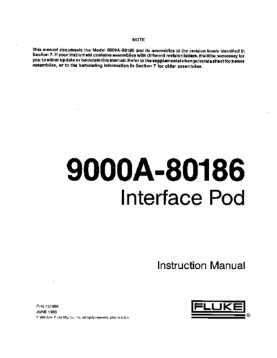 FLUKE 9000A-80186 Intsruction