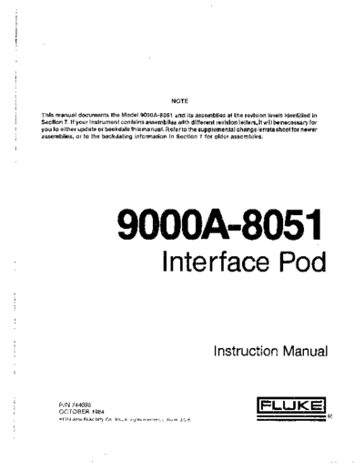 FLUKE 9000A-8051 Instruction