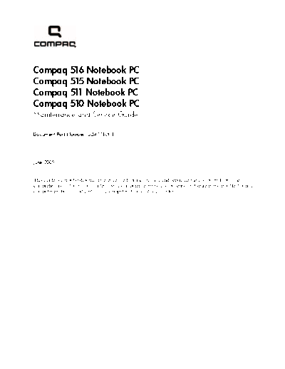 compaq 510 511 515 516