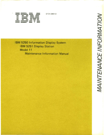 SY31-0461-0_5251_Display_Station_Model_11_Maintenance_Information_Dec77