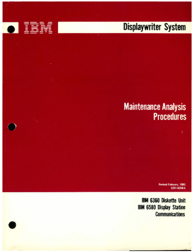 S241-6250-6_Displaywriter_Maintenance_Analysis_Procedures_Feb83