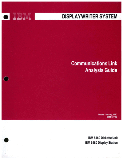 S241-6270-2_Displaywriter_Communications_Link_Analysis_Guide_Feb83