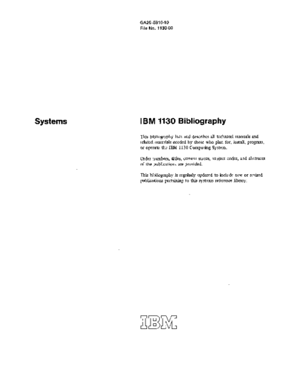 A26-5916-10_1130_Bibliograpy_Dec73