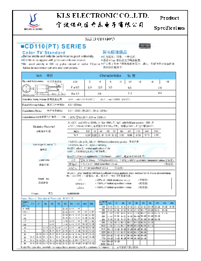 KLS [radial thru-hole] CD110 PT Series