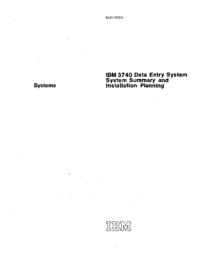 GA21-9152-0_3740_System_Summary_and_Installation_Planning_Jan73