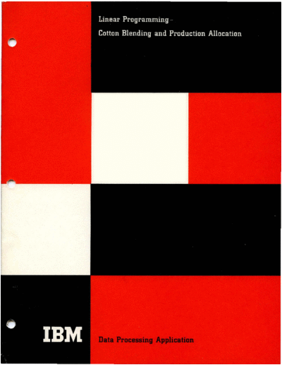 E20-0164-0_Linear_Programming_-_Cotton_Blending_and_Production_Allocation_1965