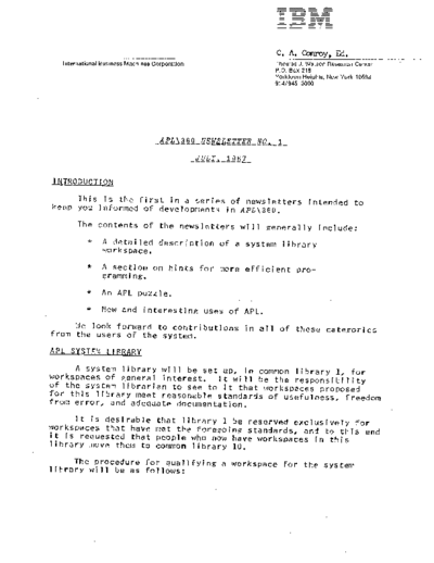 APL_Newsletter_1_Jul67