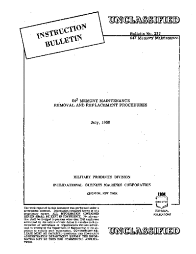 Bulletin_233_64_2_Memory_Maintenance_Removal_and_Replacement_Procedures_Jul58