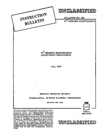 Bulletin_232_64_2_Memory_Maintenance_Adjustment_Procedures_Jul58