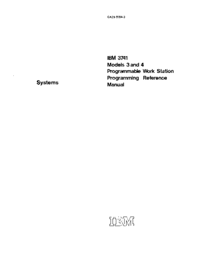 GA21-9194-3_IBM_3741_Models3and4_ProgrammableWorkStation_ProgrammingReferenceManual_Oct77