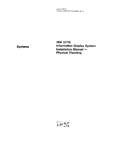 GA27-2787-5_IBM3270_InformationDisplaySystem_InstallationManual_PhysicalPlanning_Dec80