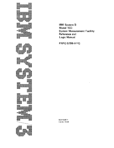 GC21-5207-1_IBM_System3_Model15D_SystemMeasurementFacilityReferenceAndLogicManual_PRPQ5799-AYQ_Sep80