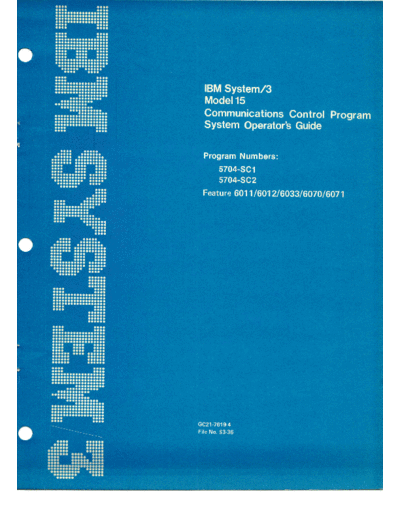 GC21-7519-4_IBM_System3_CommunicationsControlProgramSystemOperatorsGuide_Sep80