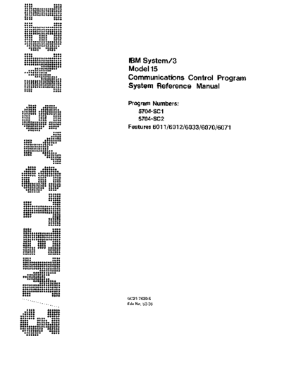GC21-7620-6_IBM_System3_CommunicationsControlProgramSystemReferenceManual_Sep80