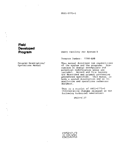 SB21-0771-1_FDP_QueryFacilityForSystem3_ProgramDescription_OperationsManual_5798-ANB