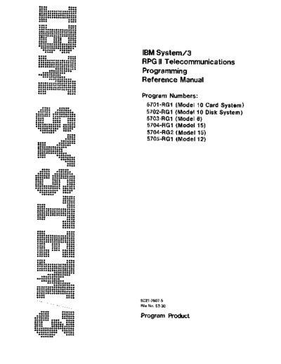 SC21-7507-5_IBM_System3_RPGII_Telecommunications_ProgrammingReferenceManual_Sep76