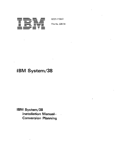 GC21-7732-0_System_38_Installation_Manual_Conversion_Planning_Jan81