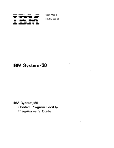 SC21-7730-0_System_38_Control_Program_Facility_Programmers_Guide_Jan79