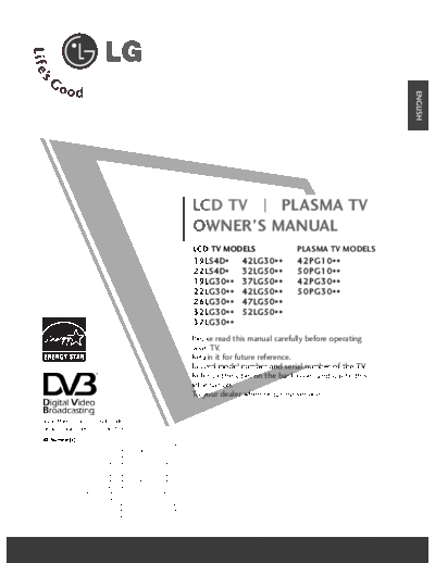 Gebr Aanw LG LCD-Plasma TV
