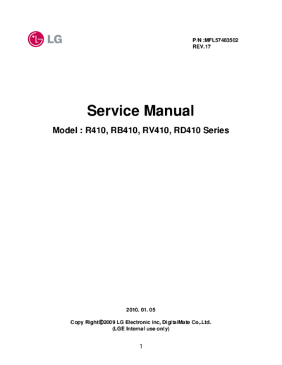 LG-R410,RB410,RV410,RD410+Manual+de+Servi%E7o