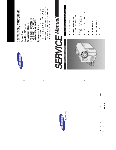 Samsung VP-D451,453,454,455,D6620,6650 VP-D455