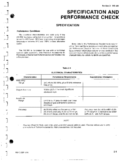 2 - Specification and Performance Check