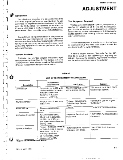 3 - Adjustment