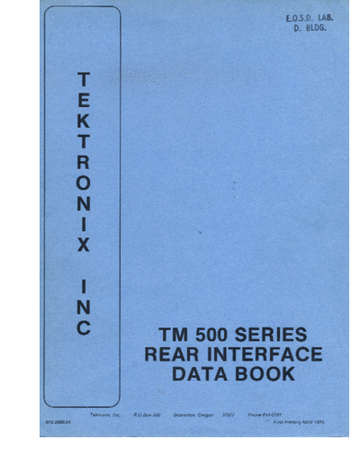 Rear interface data book