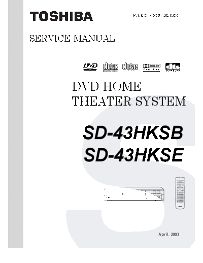 Toshiba+SD-43HKSB,+SD-43HKSE+DVD+Home+Cinema