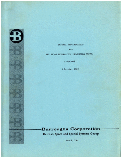 1761-2045AC_B8500_General_Specification_Oct69
