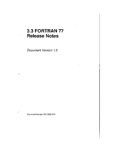 007-3359-010_3.3_FORTRAN_77_Release_Notes_v1.0_1990