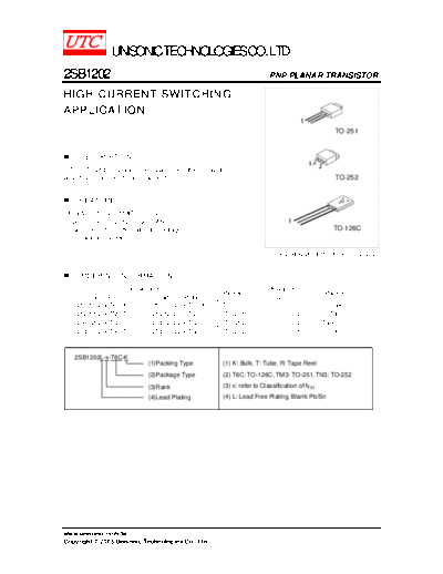 2SB1202L - HIGH CURRENT SWITCHING APPLICATION