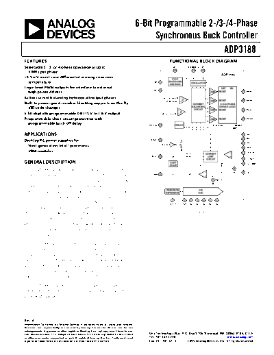 ADP3188 - 6-Bit Programmable 2-3-4-Phase Synchronous Buck Controller