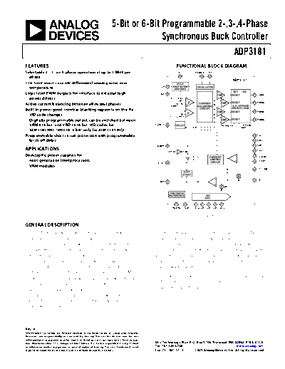 ADP3181 - 5-Bit or 6-Bit Programmable 2-,3-,4-Phase Synchronous Buck Controller