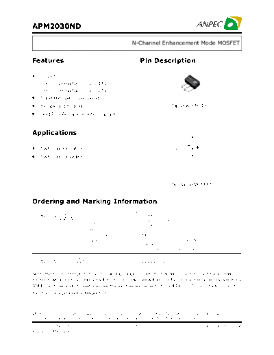 APM2030ND - N-Channel Enhancement Mode MOSFET