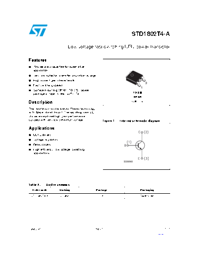D1802 - Low voltage fast-switching NPN power transistor