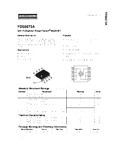 FDS6675A - 30V P-Channel PowerTrench MOSFET