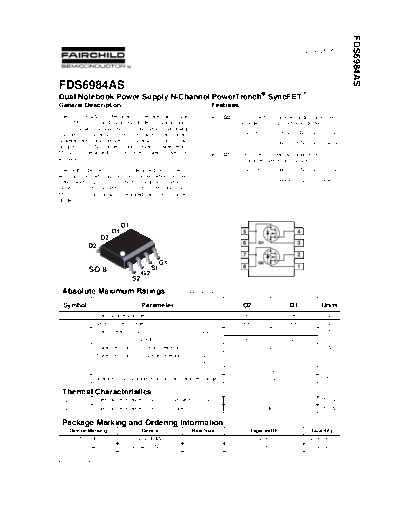 FDS6984AS - Dual Notebook Power Supply N-Channel PowerTrench SyncFET