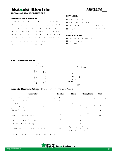 ME3424 - N-Channel 30-V (D-S) MOSFET