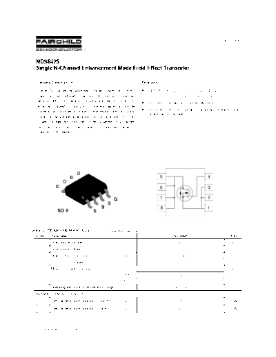 NDS8425 Datasheet (PDF) - Fairchild Semiconductor