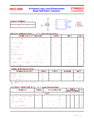P70N02LS - N - Channel Logic Level Enhancement Mode Field Effect Transistor