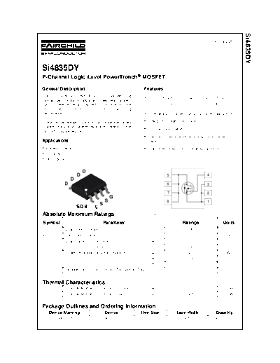 SI4835DY - P-Channel Logic Level PowerTrench MOSFET