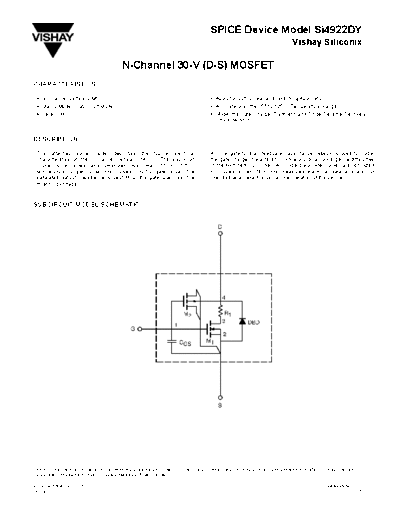 SI4922DY - SPICE Device Model Si4922DY - Vishay Siliconix N - MOSFET