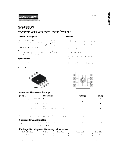 SI9435DY - P-Channel Logic Level PowerTrench MOSFET
