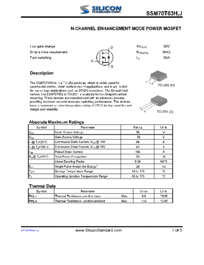 SSM70T03H - N-CHANNEL ENHANCEMENT-MODE POWER MOSFET