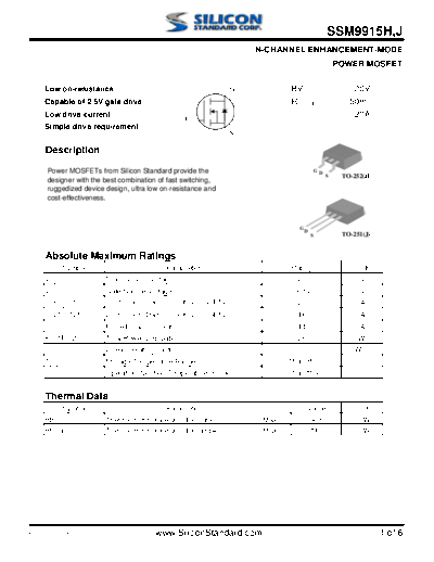 SSM9915H - N-CHANNEL ENHANCEMENT-MODE POWER MOSFET