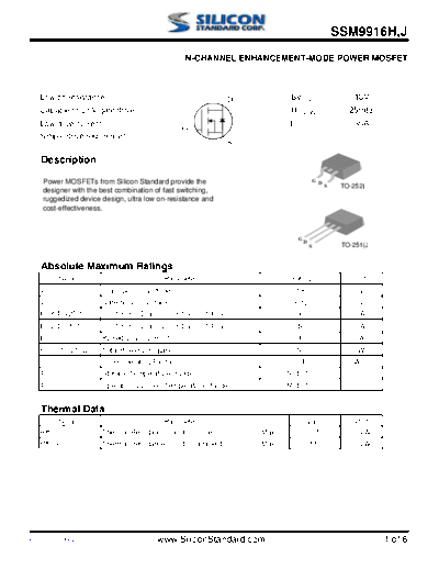 SSM9916H - N-CHANNEL ENHANCEMENT-MODE POWER MOSFET