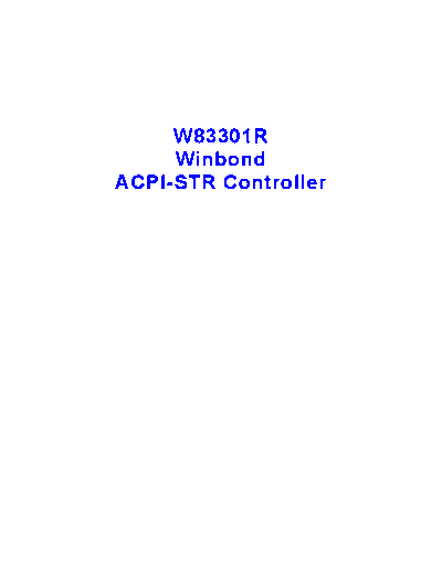 W83301 - ACPI-STR Controller